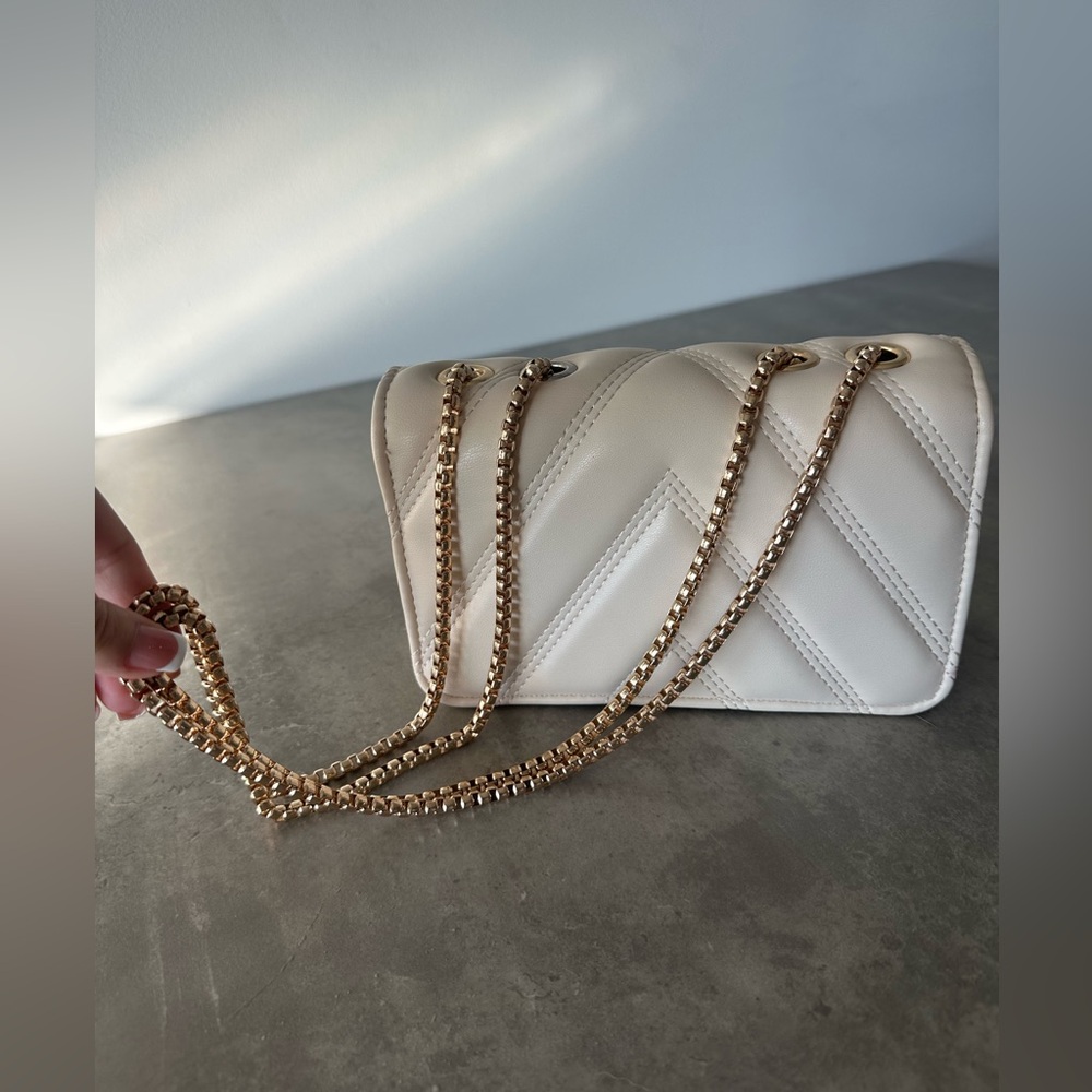 Cream and gold Flap bag